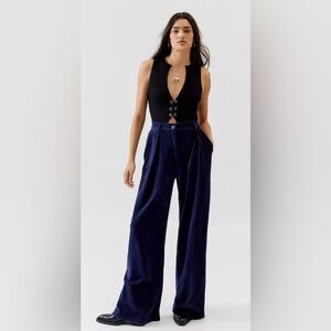 Nice Things Corduroy Wide Leg Pant Blue XS BNWT MSRP $155.00